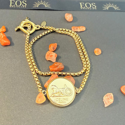 Pulsera artesanal EOS UPCYCLING hecho a mano con botón CELINE recuperado