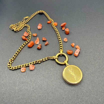 Cadena de eslabón panzer en collar artesanal SYROS